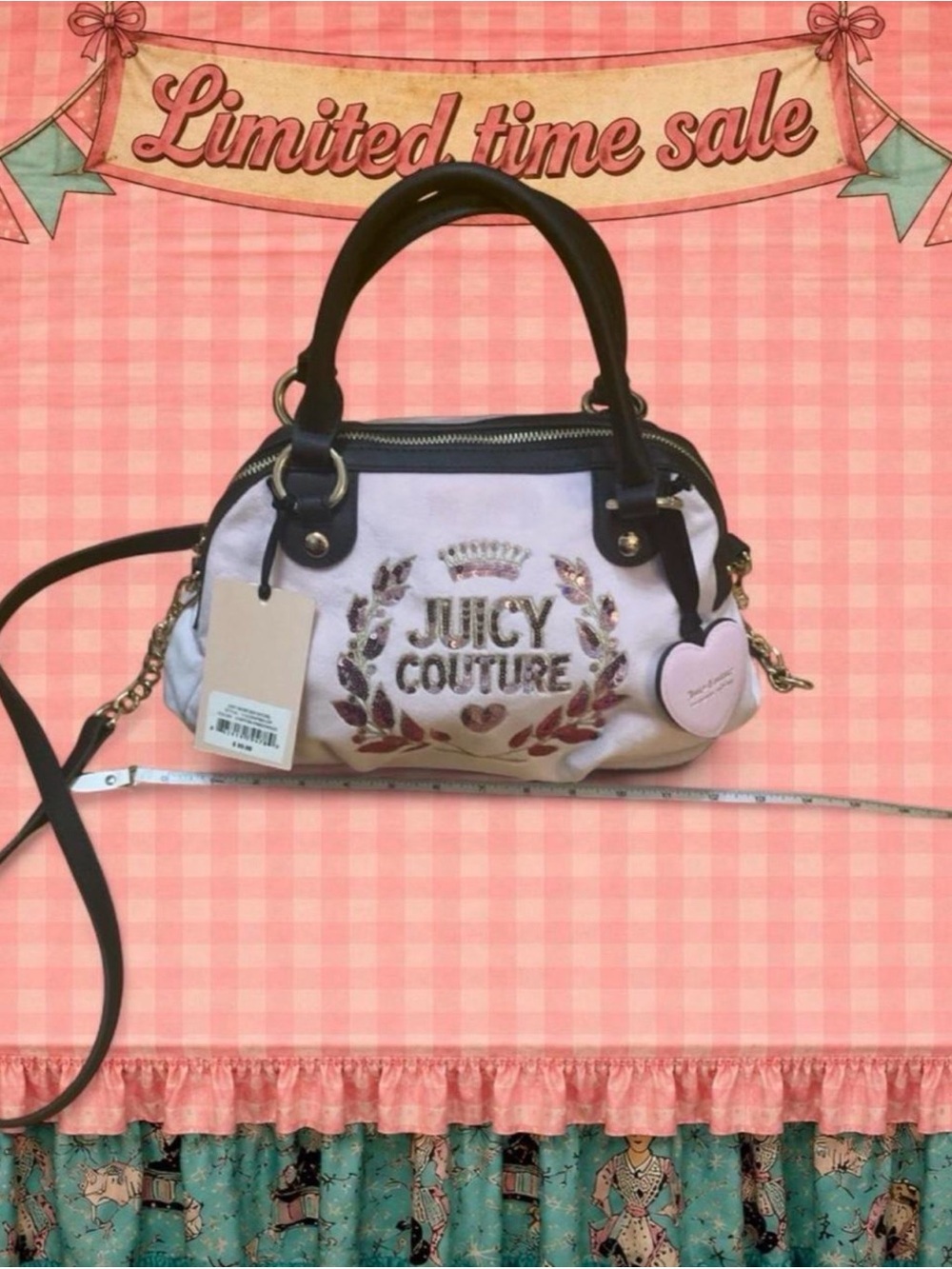 Juicy Couture Juicy Never Dies Satchel pink velour purse